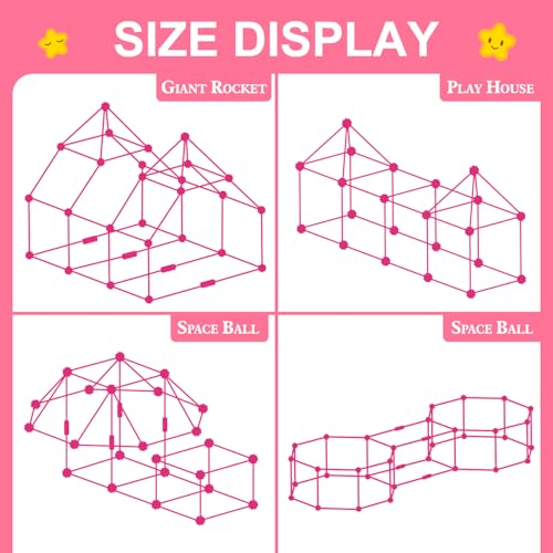 Fort Building Kit for Kids, STEM Construction Toys, 140 Pieces V503086