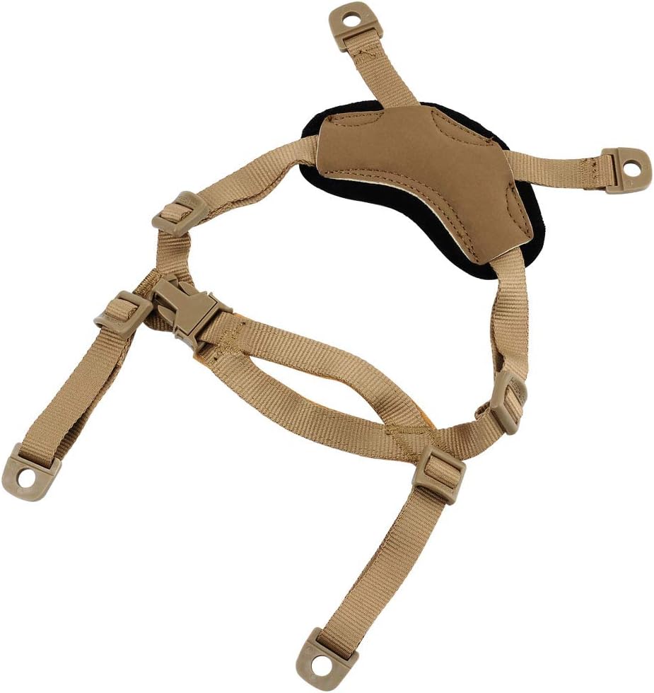 Tactical Helmet Chin Strap 4 Point with Bolts and Screws Tan A6308