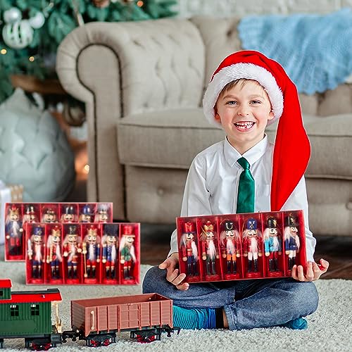 Christmas Nutcracker Ornament Set 18 Pcs Wooden Hanging Decorations for Tree K137857