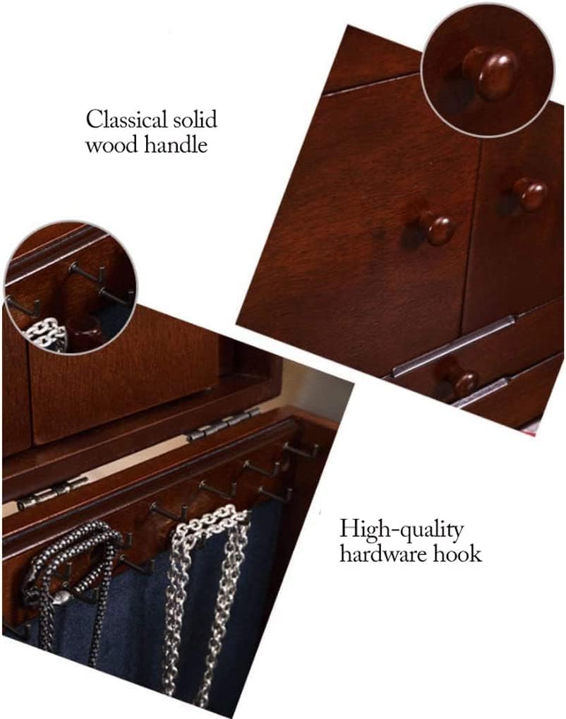 Wooden Jewellery Box with Mirror Lid V6129