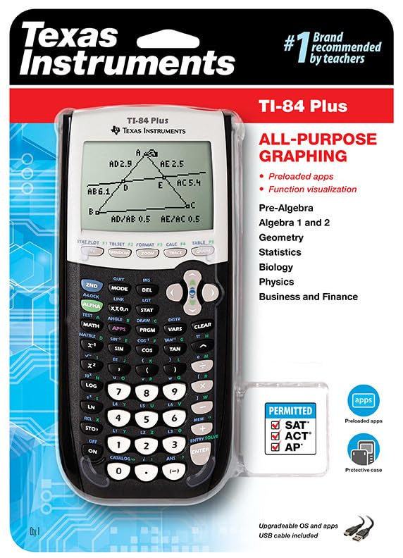 TI-84 Plus Graphics Calculator, Black N206998