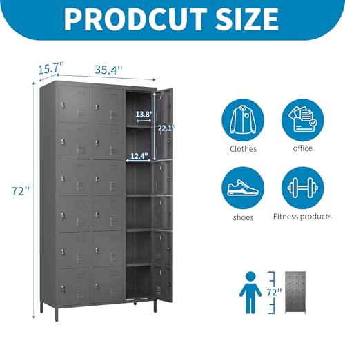 Metal Lockers with Shelves 72" H for Employees C448234