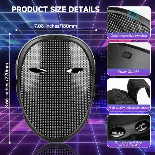 LED Mask with App Control for Halloween Costume G8629