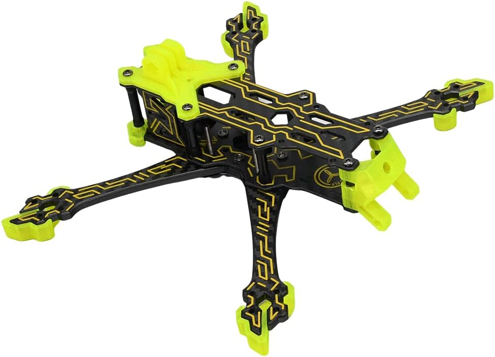 FPV Brushed Drone Frame, HD/Analog 6S Freestyle FPV Racing Drone, Screen Printing, 218mm Wheelbase Carbon Fiber, 5 inch 6mm Arms