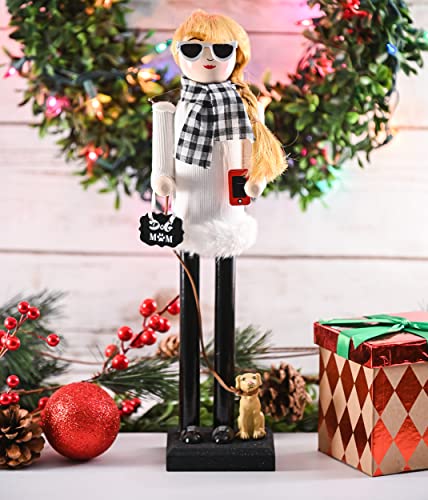 Christmas Dog Mom Nutcracker Wooden Figure 15 Inch I150