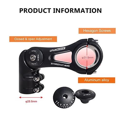 Bike Stem 130 Degree Adjustable 75mm 90mm 130mm for 31.8mm Handlebars V52473