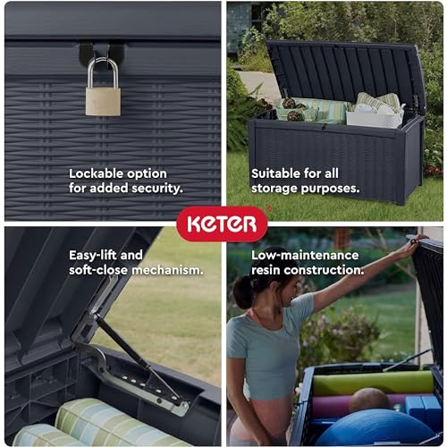 Outdoor Storage Deck Box for Patio, Backyard and Garden, 110 Gallon, Lockable, Waterproof P895