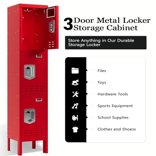 5-Door Steel Storage Locker with Hooks and Card Slots M92401