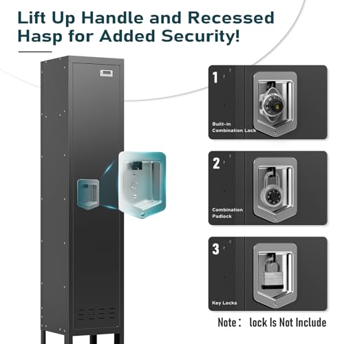 5-Door Steel Storage Locker with Hooks and Card Slots M92401
