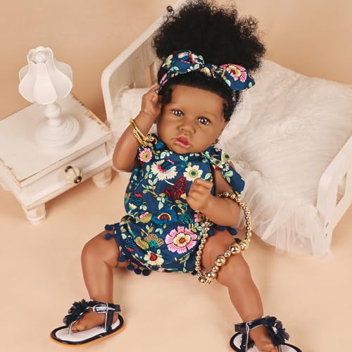 22.8 Inch Realistic African American Baby Doll with Soft Body K201