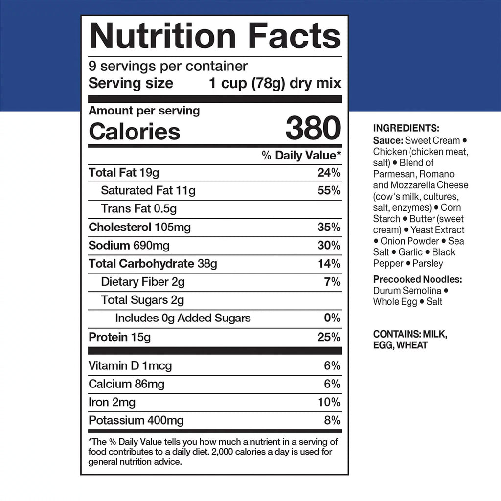 Fettuccine Alfredo with Chicken Freeze Dried Emergency Food, 6 Pack N201