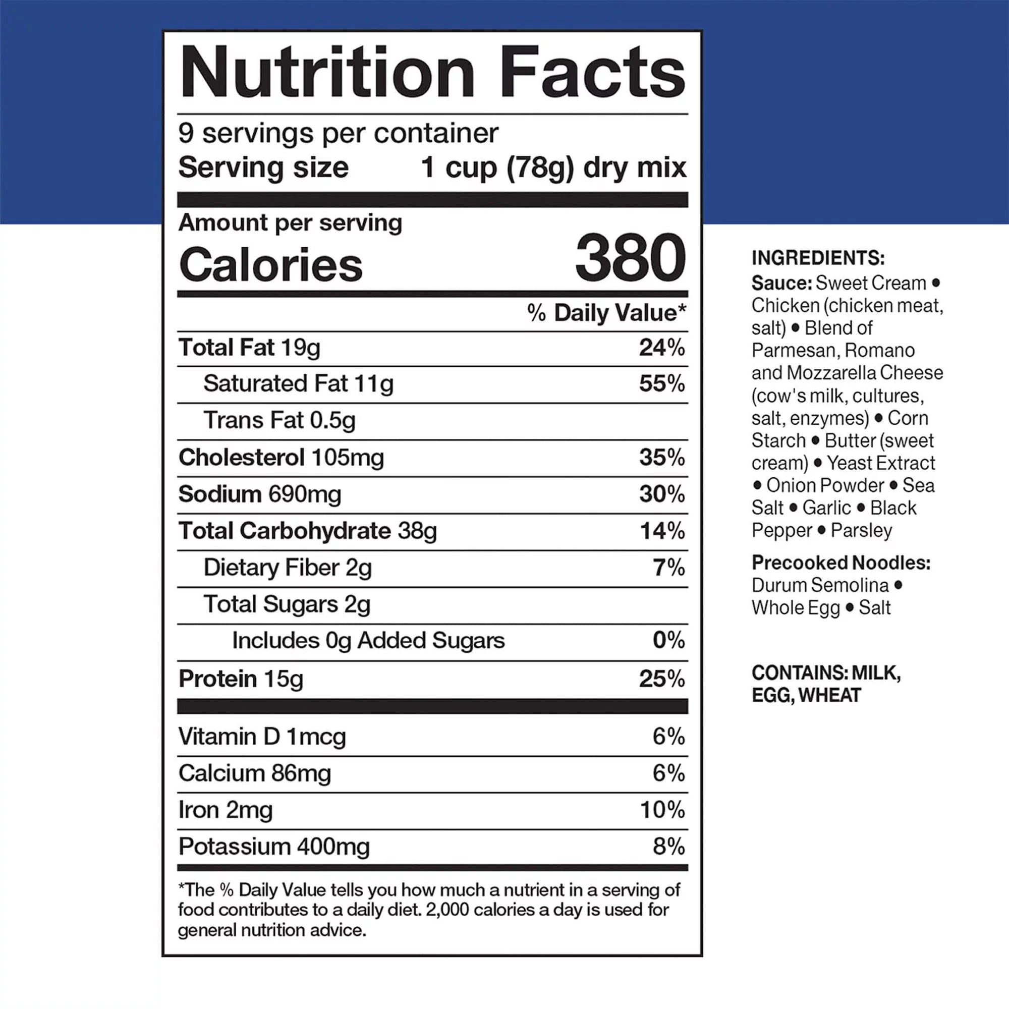 Fettuccine Alfredo with Chicken Freeze Dried Emergency Food, 6 Pack N201