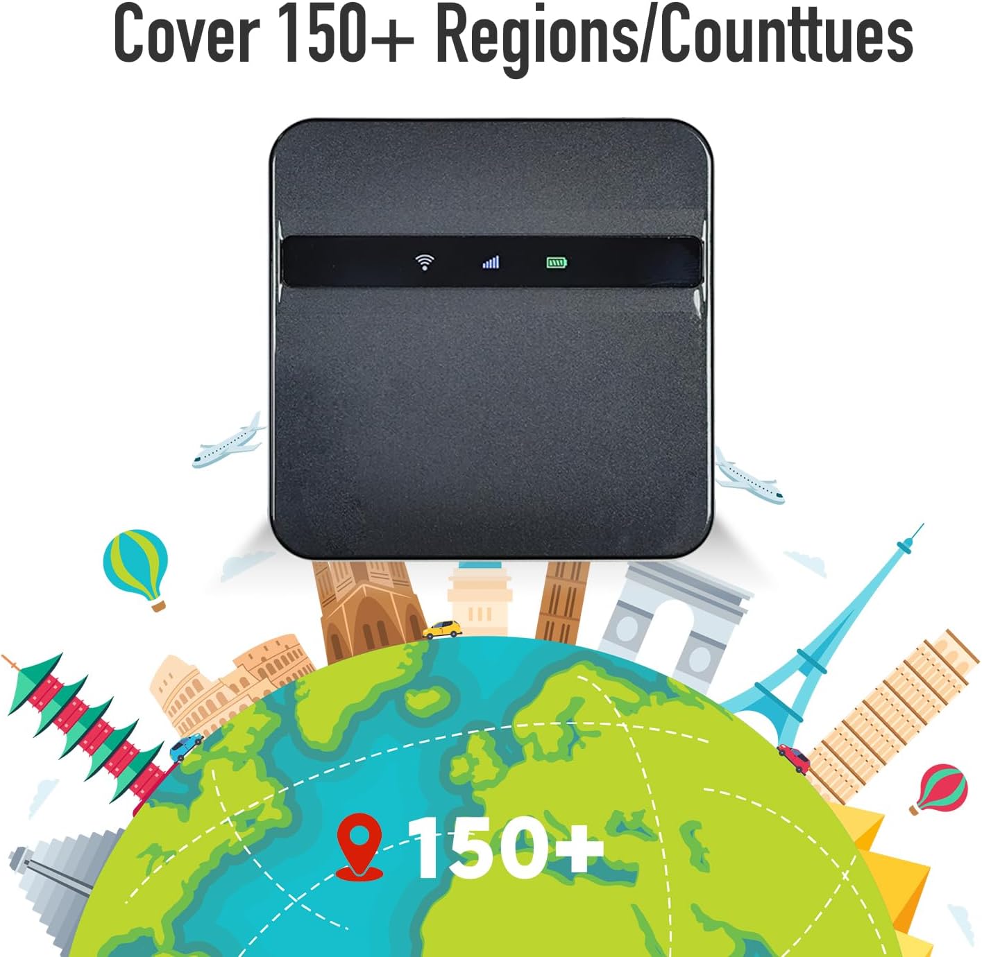 Mobile Hotspot Router Wireless Portable Wi-Fi for Travel, High Speed with 25GB Data, No SIM-Card, 5000mAh U21402