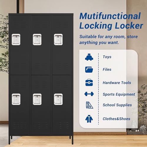 3-Door Blue Steel Storage Locker for Office, School, Gym C68898