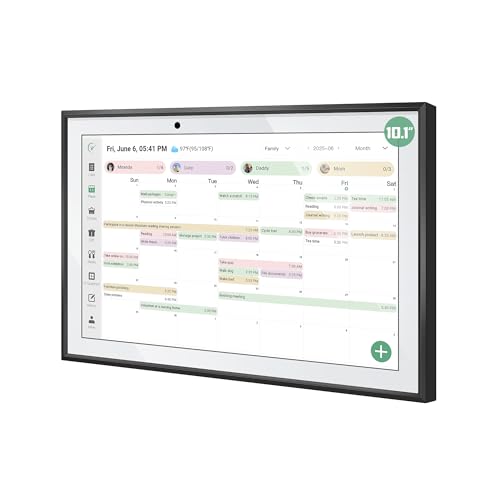 10.1 Inch WiFi Planner Smart Digital Calendar: Two - Way Sync with Phones, Chore Charts, Achievement Rewards, AI Meal Planning,Smart Touchscreen Interactive Display for Family Schedule and Cloud Photo