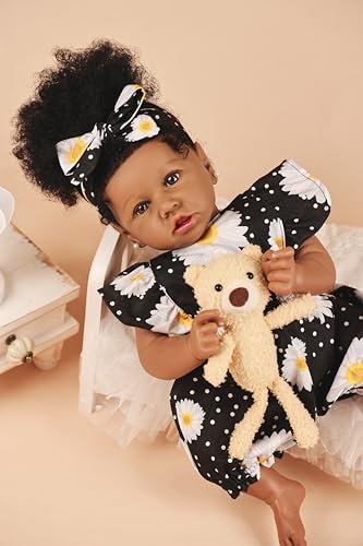 22.8 Inch Realistic African American Baby Doll with Soft Body K201