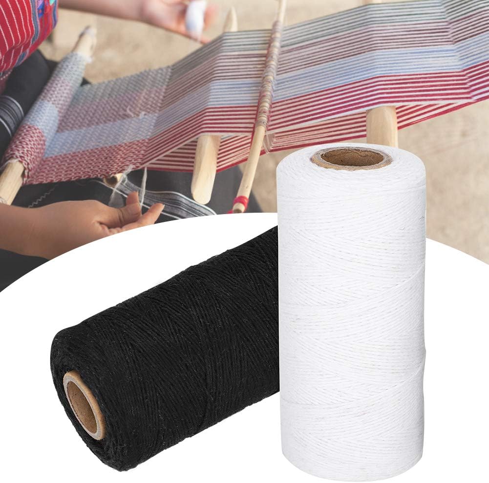 2Pcs Loom Warp Thread, 250M 1mm Cotton Weaving Yarn for Rug Tapestry Blanket T1281