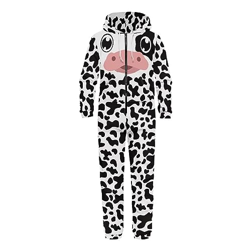Adult Onesie Hooded One-Piece Pajama Zipper Jumpsuit for Men and Women I930