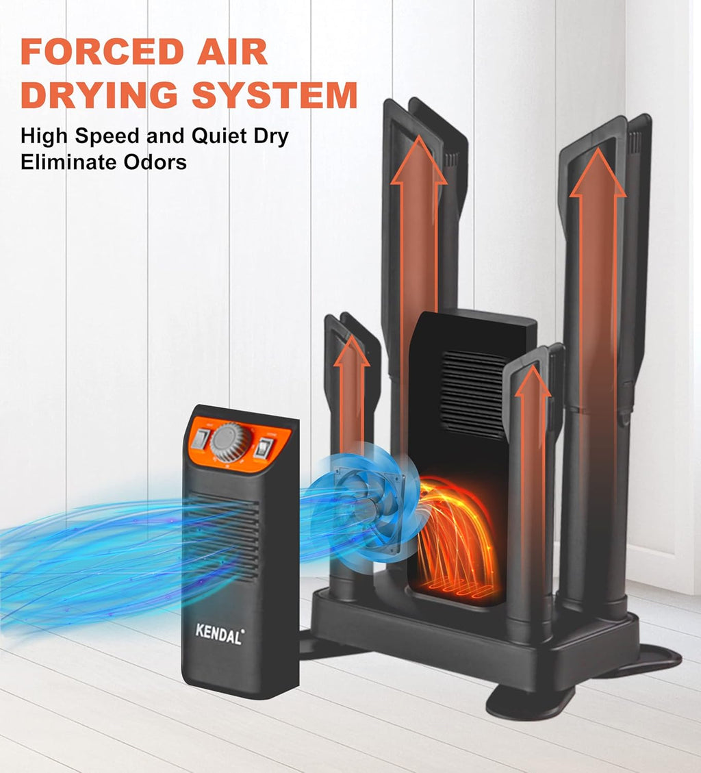 Boot Dryer for Work Boots, Shoe Dryer with Ozone Deodorizer, Portable with Adjustable Tubes & Timer P4231