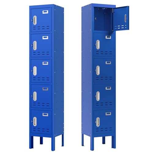 5-Door Steel Storage Locker with Hooks and Card Slots M92401