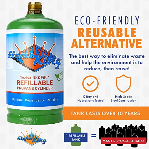 Refillable 1LB Empty Propane Cylinder Tank, 16.4 oz, 2-Pack I87191