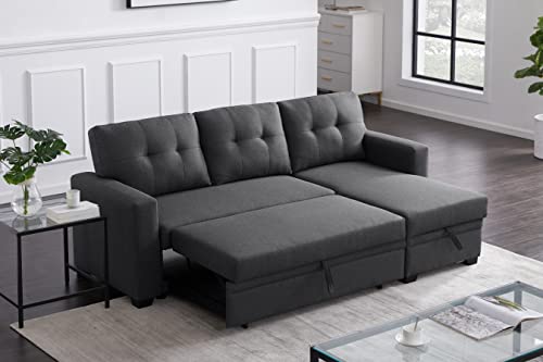 4-in-1 Convertible L Shaped Couch with Pull Out Bed and Storage Z983