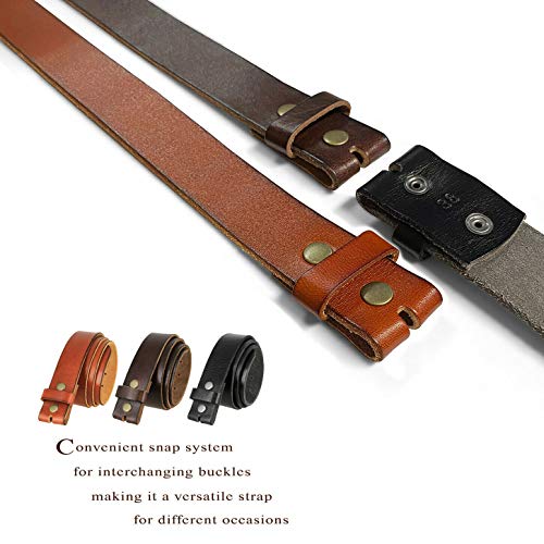 Full Grain Leather Belt with Solid Brass Buckle U9869
