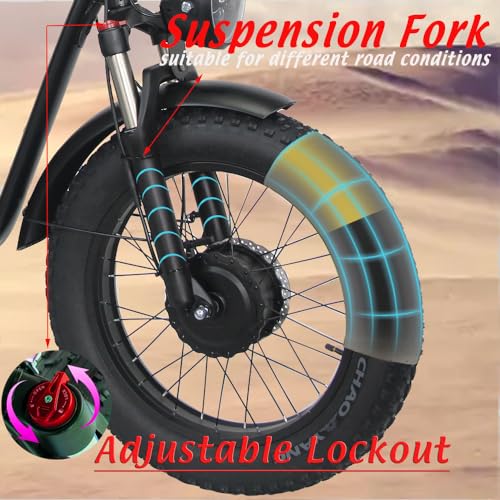 Dual Motor 2000W Electric Bike for Adults, Full Suspension, 18AH Removable Battery, Fat Tire Bicycle U8419