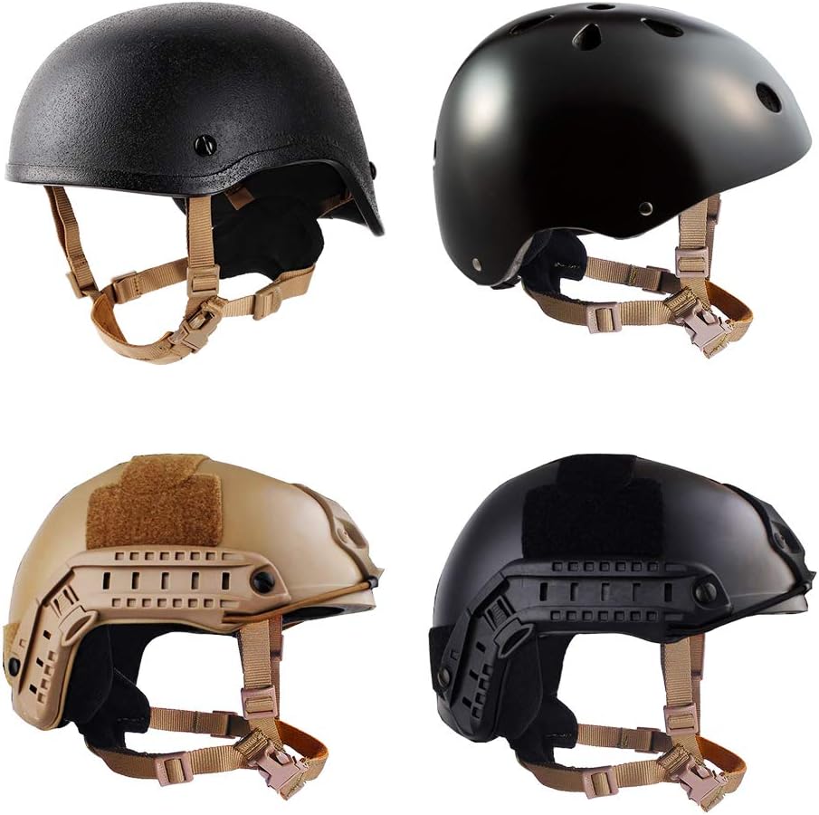 Tactical Helmet Chin Strap 4 Point with Bolts and Screws Tan A6308