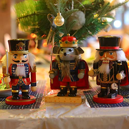 Christmas Nutcrackers Figures 7 Inch Wooden Mouse King Soldier Pirate Decorations O68716