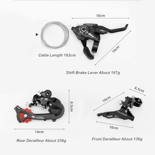 3x7 Speed Mountain Bike Gear Shift Brake Lever Set with Derailleur and Digital Gear Dial Y50093