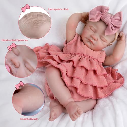 Reborn Baby Doll Girl 20" Realistic Sleeping Newborn with Feeding & Outfit Set F6590
