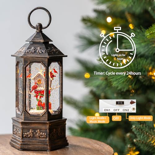 Nutcracker Snow Globe Lantern with Music and Timer Z50315