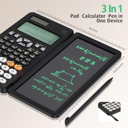 Rechargeable Scientific Calculator with Writing Pad and Foldable Case Q688