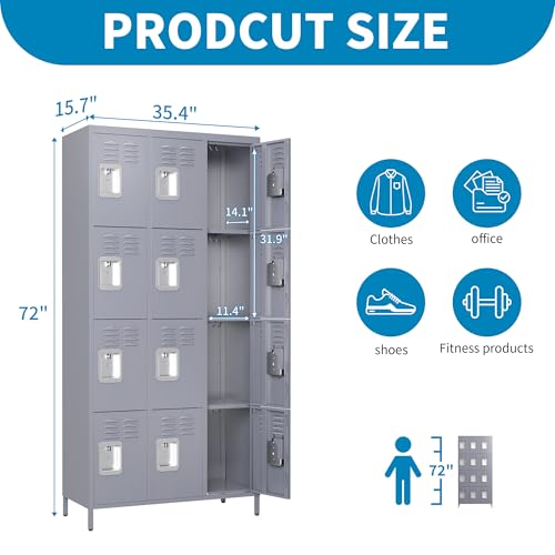 Metal Lockers with Shelves 72" H for Employees C448234
