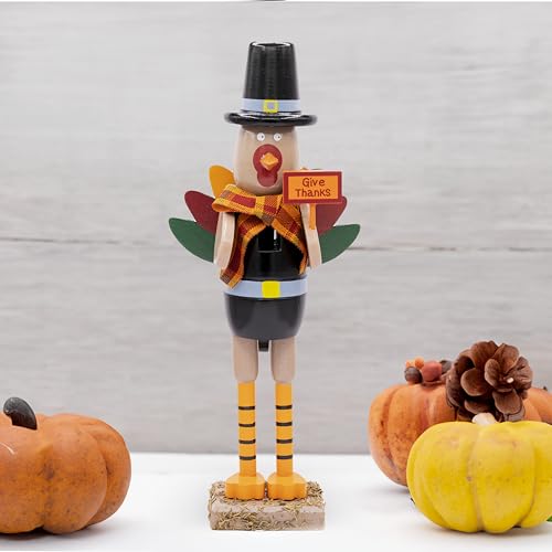 Thanksgiving Turkey Nutcracker Wooden Holiday Table Decor D96230