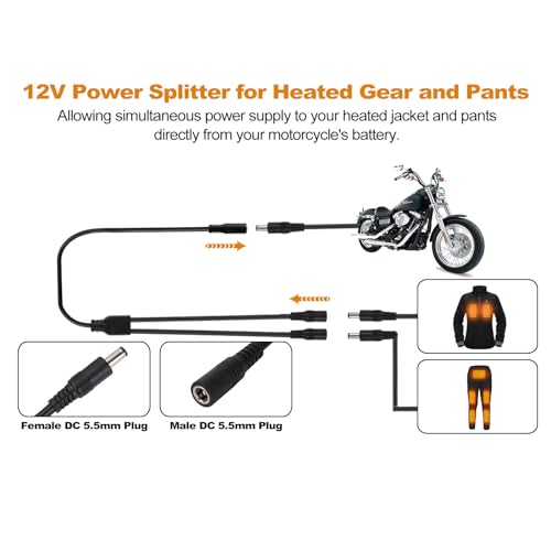 Motorcycle Heated Jacket Adapter Cable for Heated Gear W134209