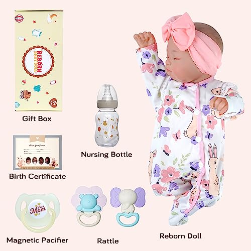 20 inch Soft Vinyl Reborn Baby Doll with Cloth Body and Accessories Y91054