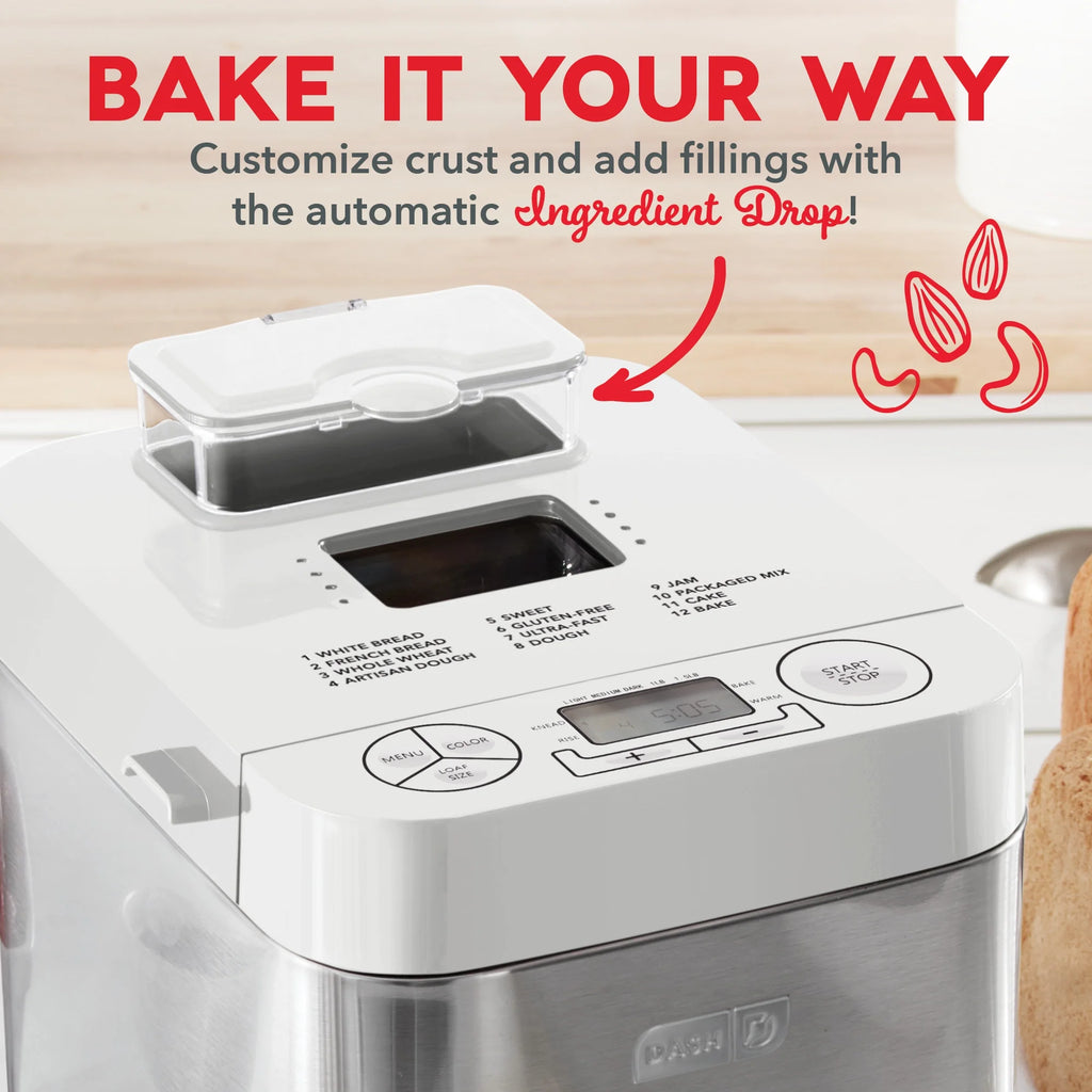 Stainless Steel Bread Maker, 1.5lb Loaf, 12 Settings A945630