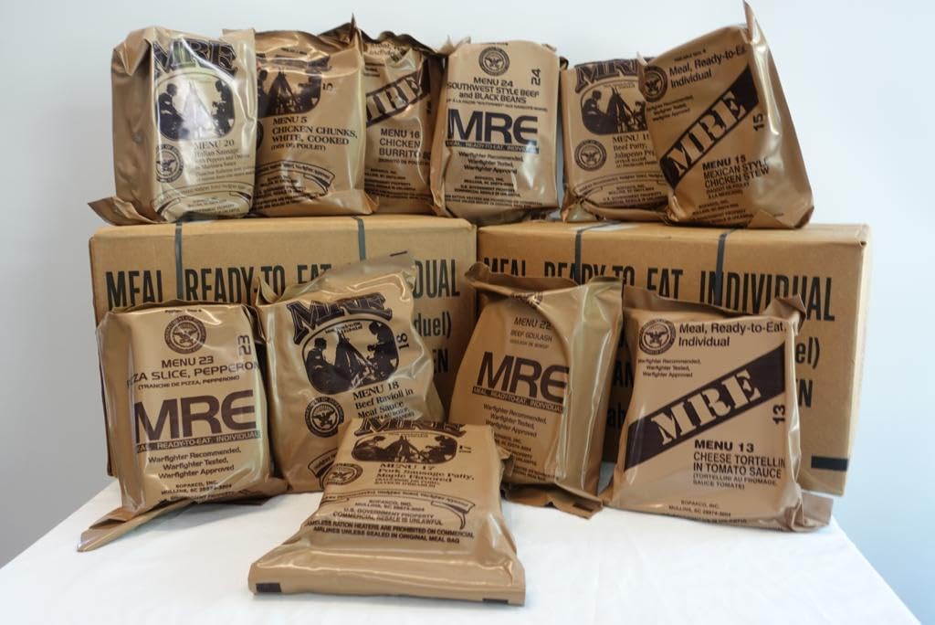MRE Surplus Meals Ready to Eat with Heater, 12 Pack J994