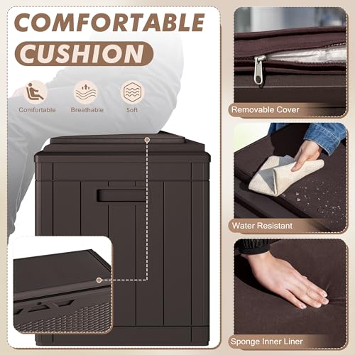 Outdoor Resin Deck Box 120 Gallon Waterproof Lockable F693676