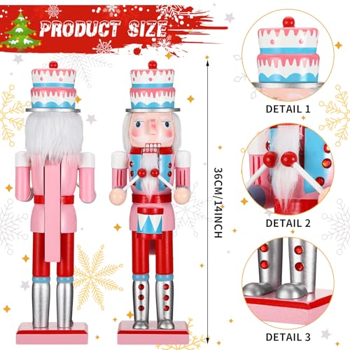 Pink Wooden Nutcracker Soldier Valentine's Day Decor I55057