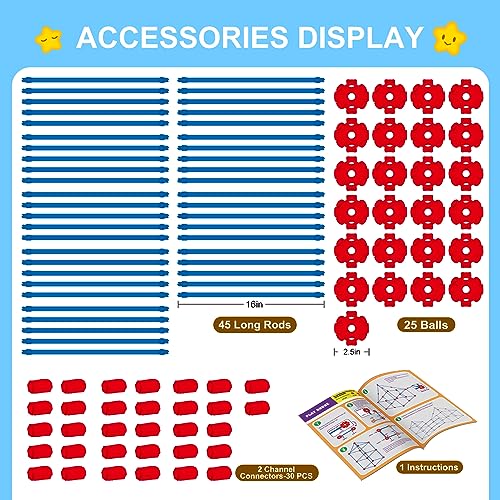 Fort Building Kit for Kids, STEM Construction Toys, 140 Pieces V503086
