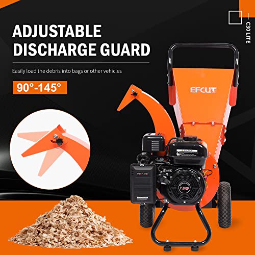 Wood Chipper Shredder Mulcher 7 HP 212cc Gas Powered 3 Inch Capacity E47717
