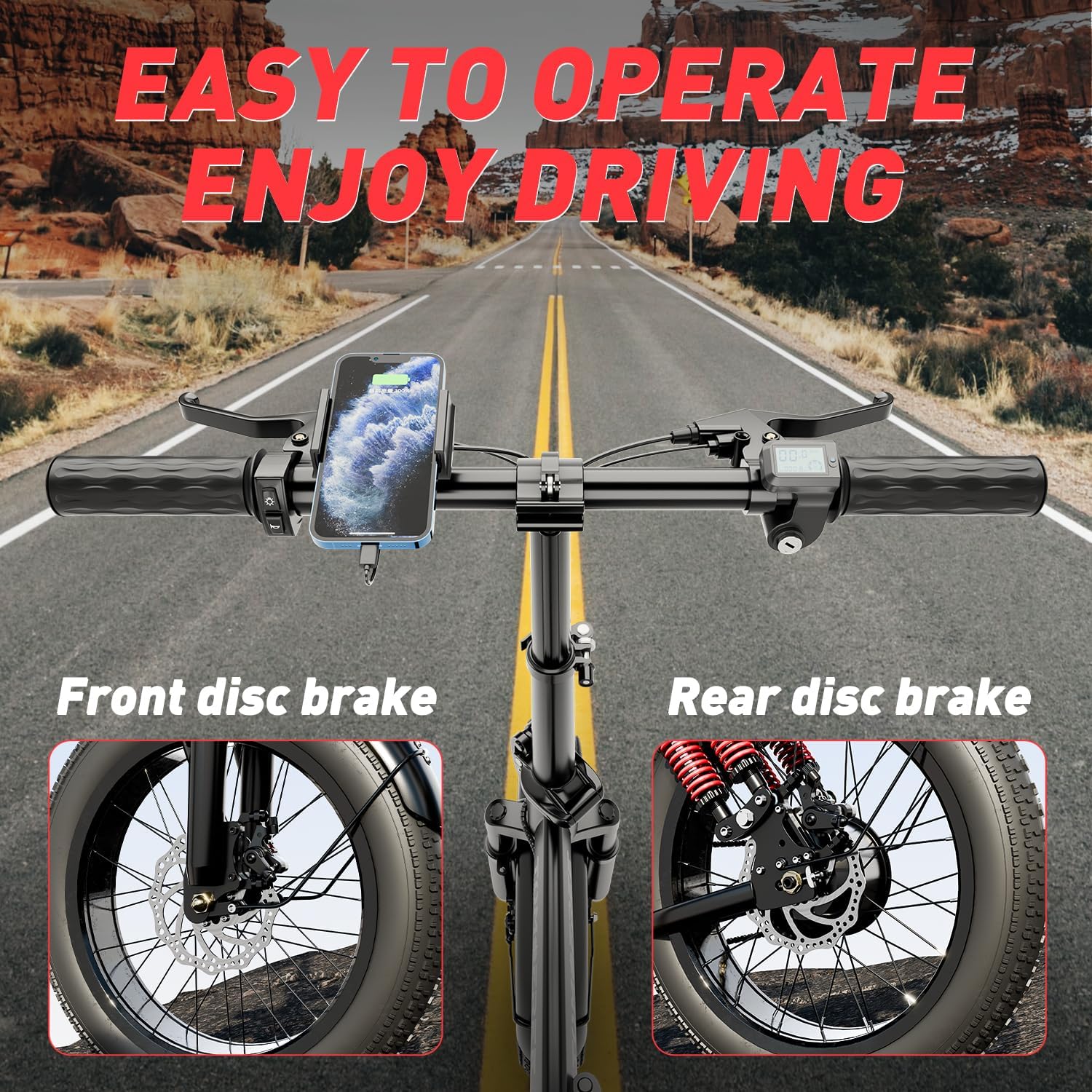 Folding Electric Bike for Adults, 48V 20AH Removable Battery, 40 Miles Range X214578