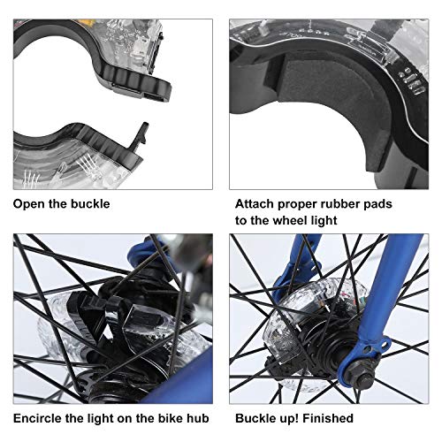 Rechargeable Bike Wheel Hub Lights Waterproof LED Cycling Spoke Lights 7 Color V776