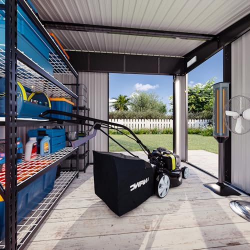 Galvanized Steel Storage Shed with Triple Doors, Weatherproof Outdoor Utility Shed P600721