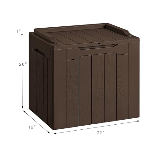 30 Gallon Waterproof Resin Deck Box for Outdoor Patio and Garden Storage Q30388