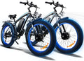 Two 2000W Electric Bikes for Adults with 48V 20Ah Removable Batteries Shi-Mano 21 Speed 80Miles 35MPH Ebike with Lockable Fork Suspension Hydraulic Disc Brake(Blue + Blue)