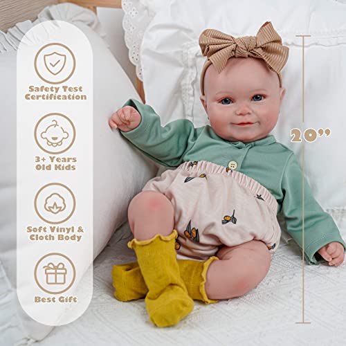 20 Inch Soft Vinyl Reborn Baby Doll with Accessories for Girls P18941